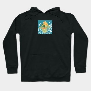 Pot Plant And Paisley On Teal. Hoodie